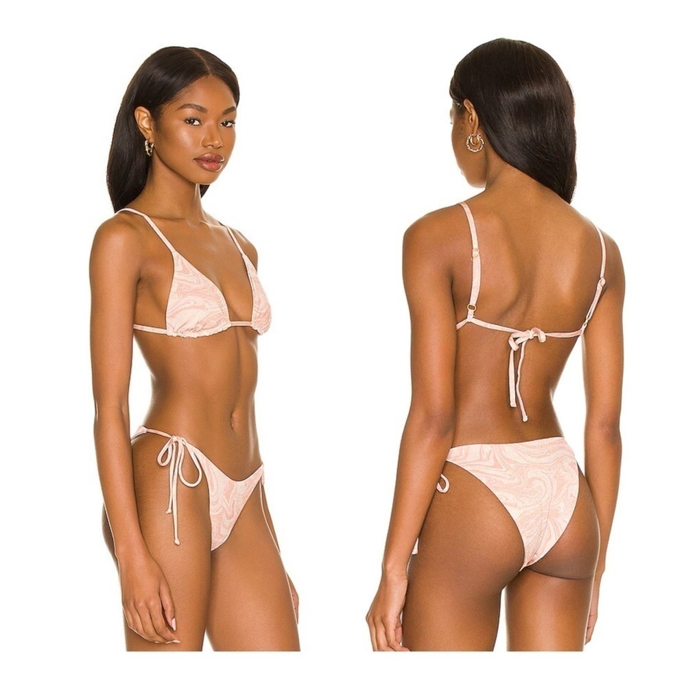 L*Space | Shimmer All Swirled Up Triangle String Tie Brittany Bikini Top